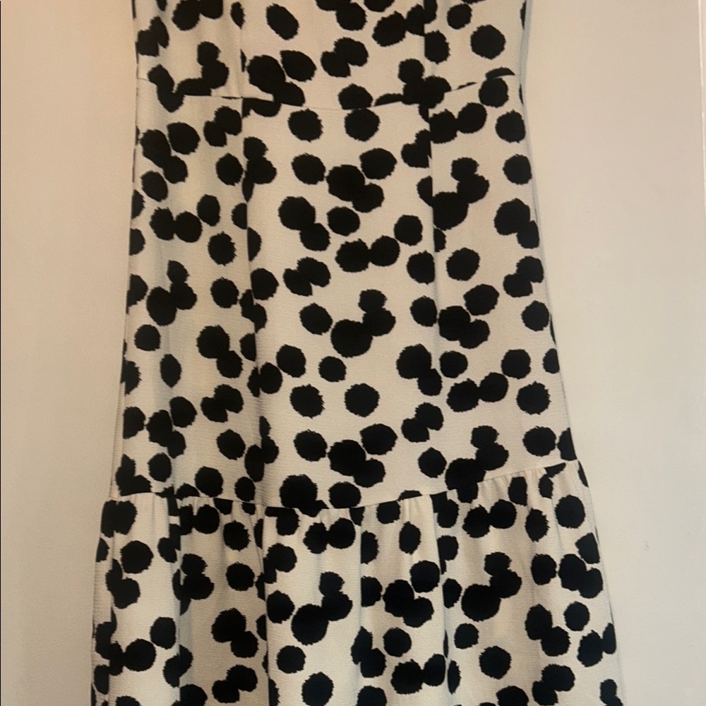 Chic Black and White Polka Dot Midi Dress - Picture 4 of 10